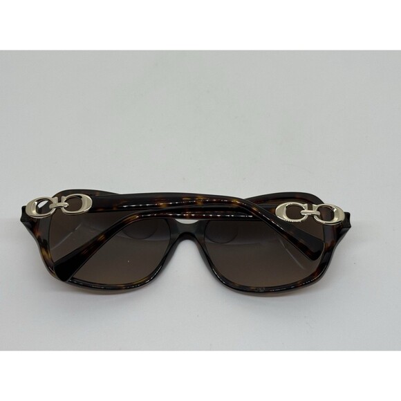 Coach Round Sunglasses HC 8146 (L949)  Brown Lens Gold Accents 58-16 135mm main image 8